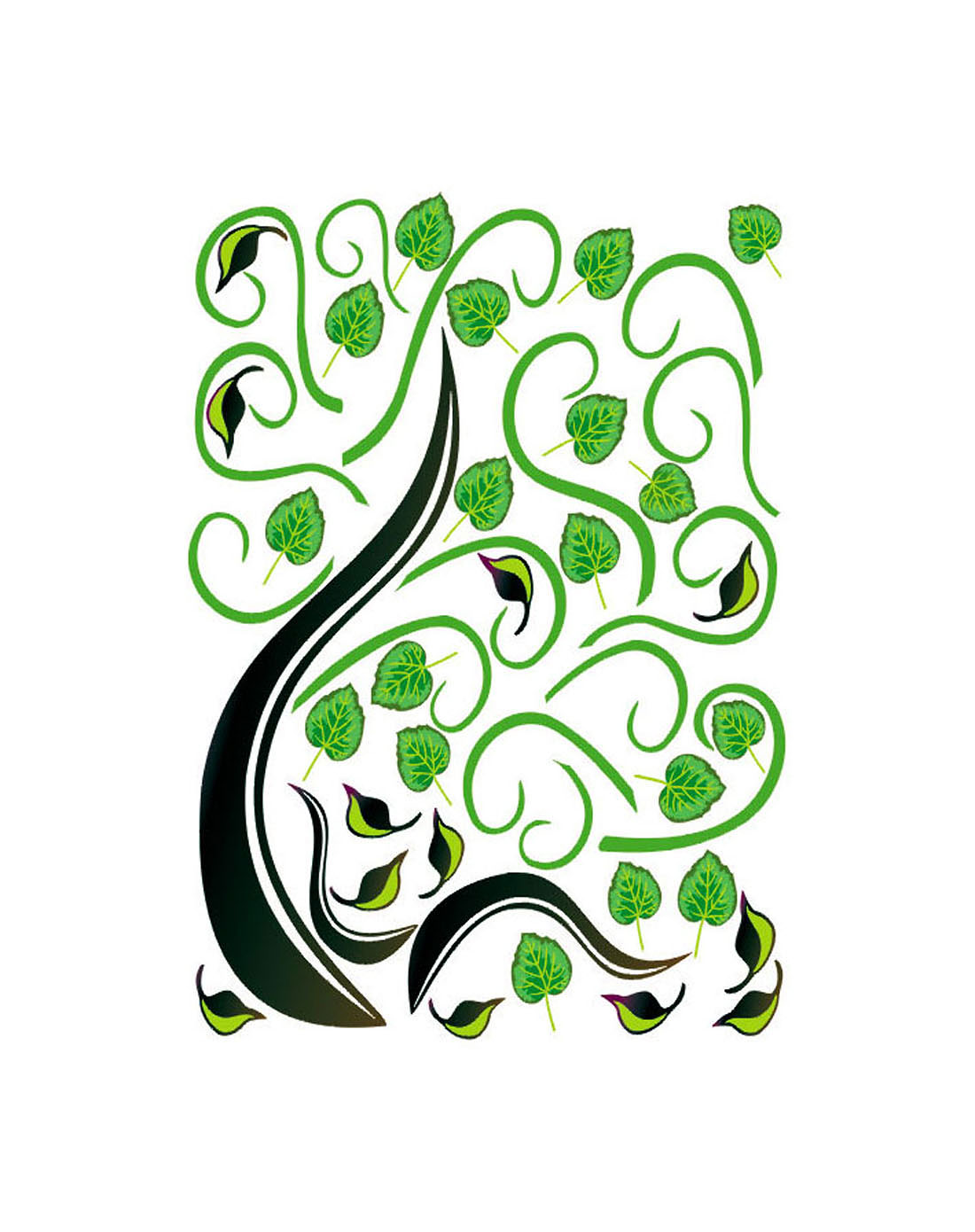 3代可移彩色墙贴健康树