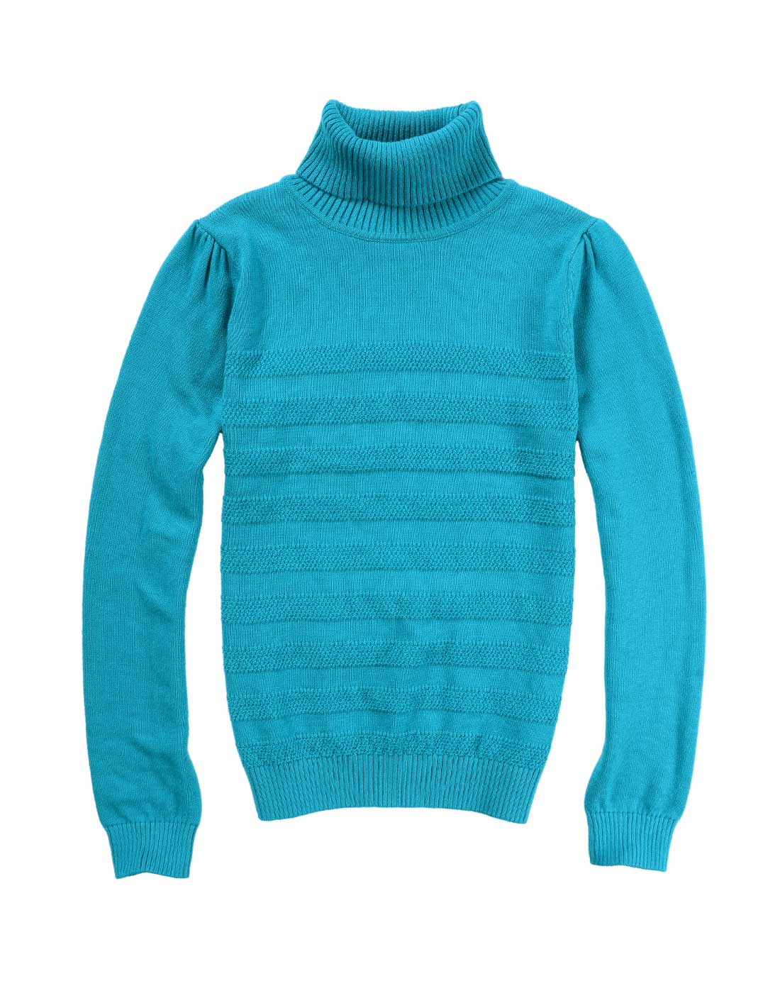 女装深湖绿舒适高反领毛衣