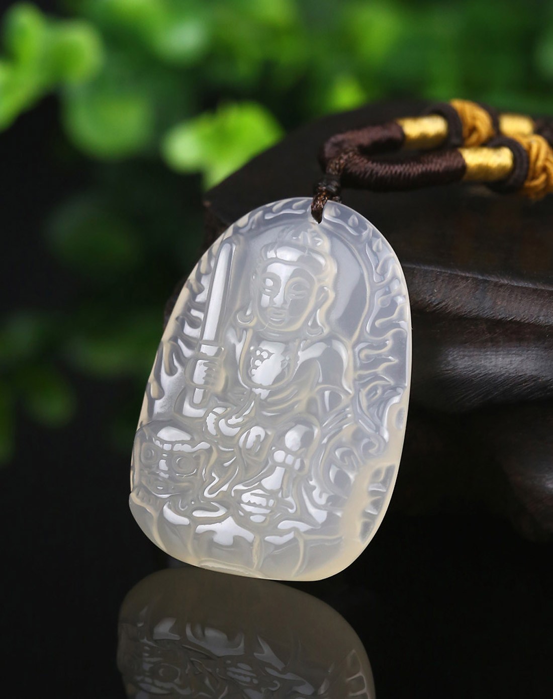 天然玉髓生肖守护神文殊菩萨(兔)附证书