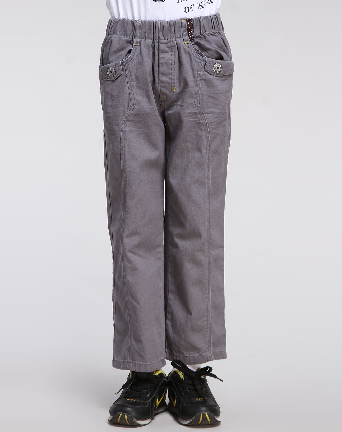 铁灰色休闲长裤