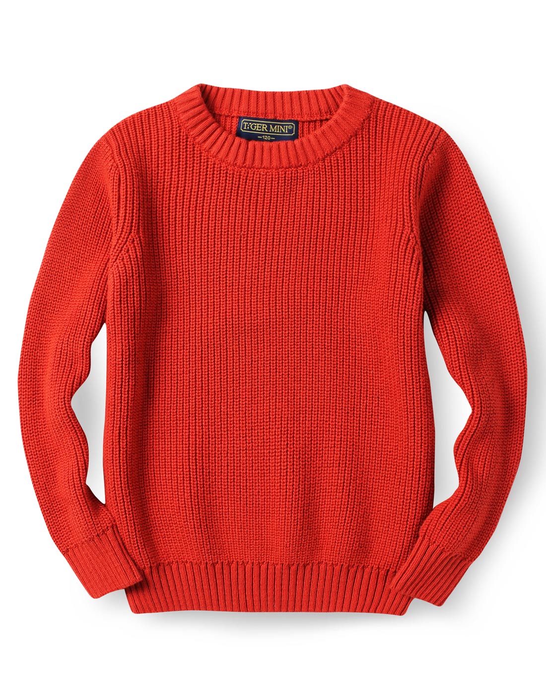 男童砖红毛衣