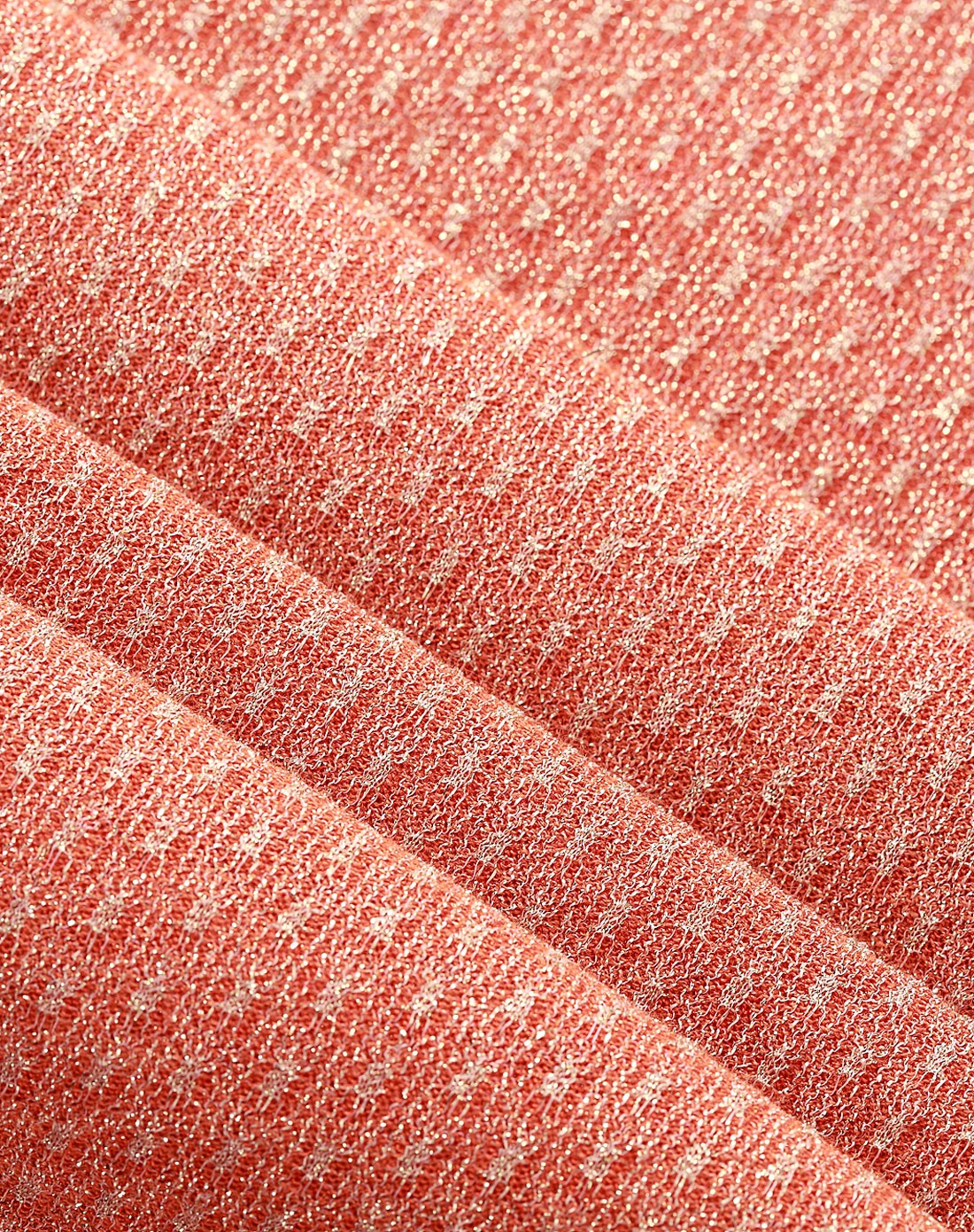 橙/金色简约圆领长袖中长款针织衫