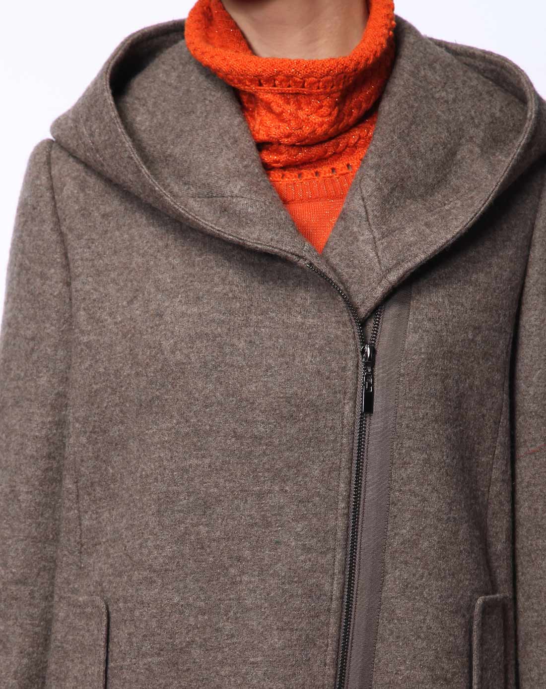 卡蒙迪camondei&福柯斯focals女装女驼色时尚休闲宽松中长款全羊毛