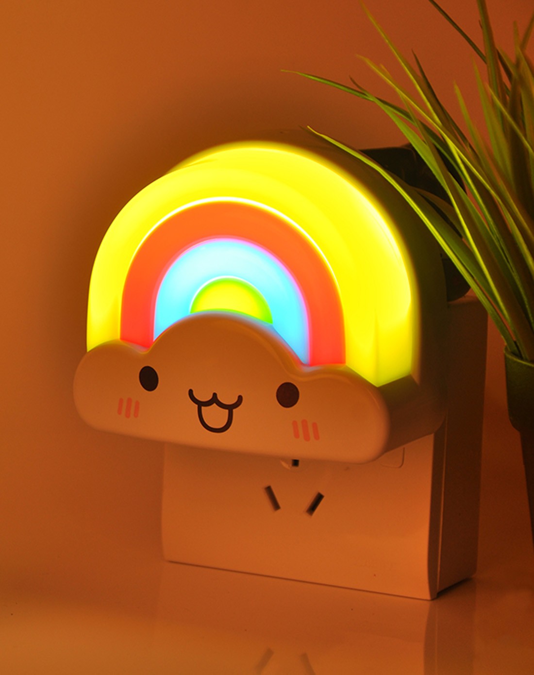 声光控迷你彩虹小夜灯