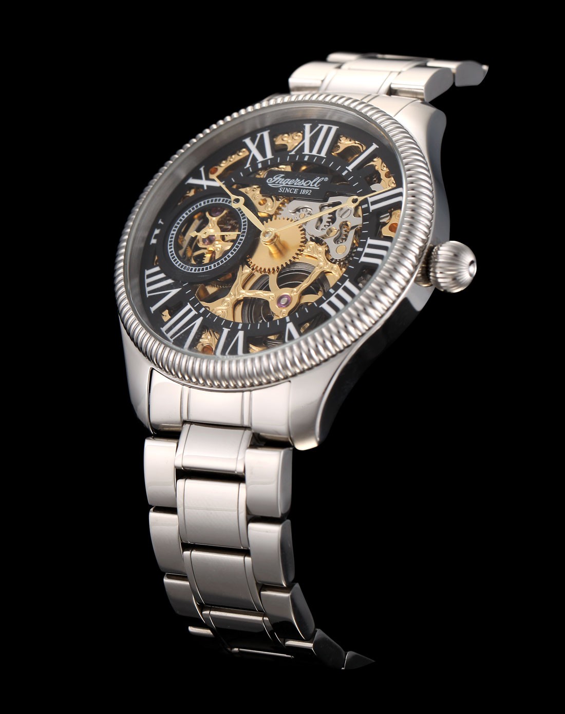 德国设计 英格索尔ingersoll 商务休闲男款机械表钢带