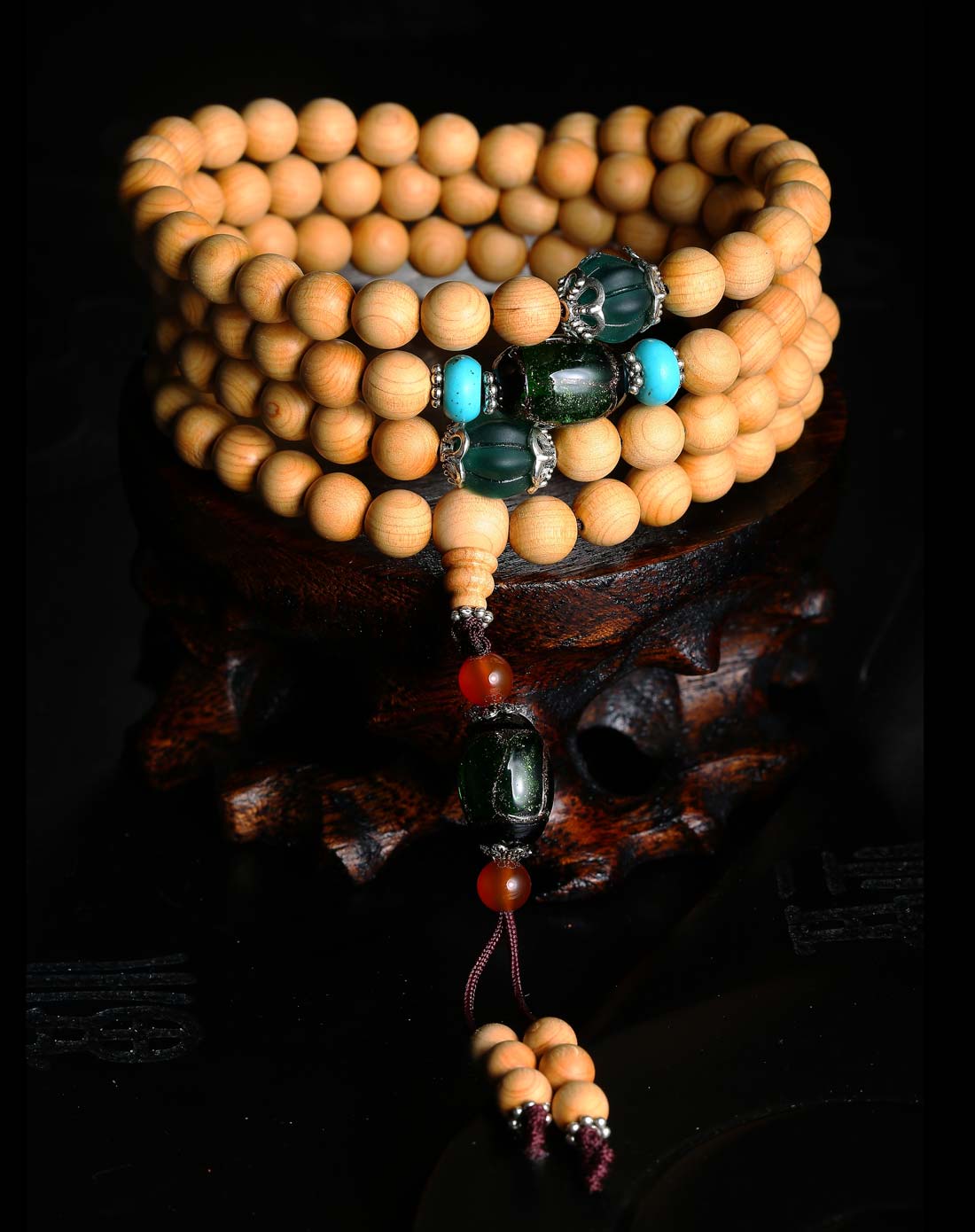 天然崖柏串珠手链108颗8mm 民族风