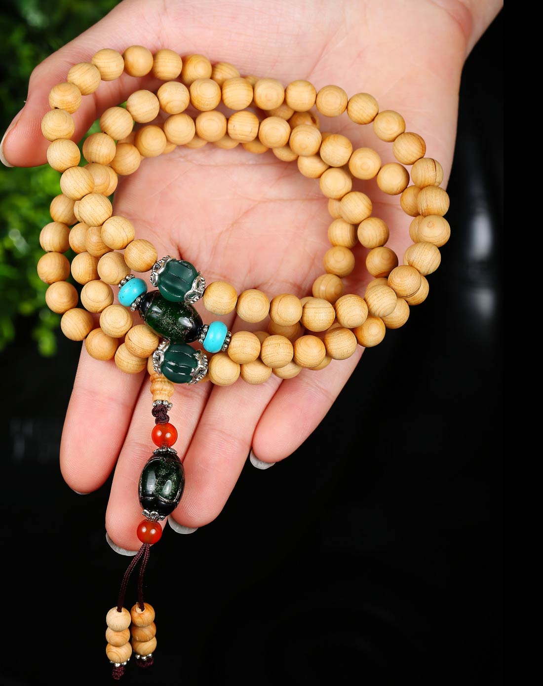 天然崖柏串珠手链108颗8mm 民族风