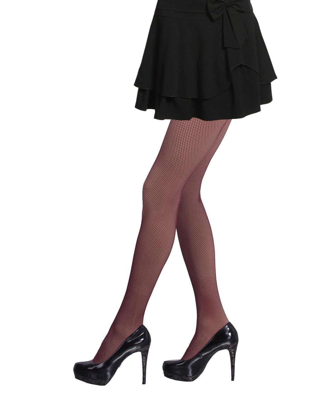 皮尔卡丹 180d二代无缝中网透色双层连裤袜酒红透肤