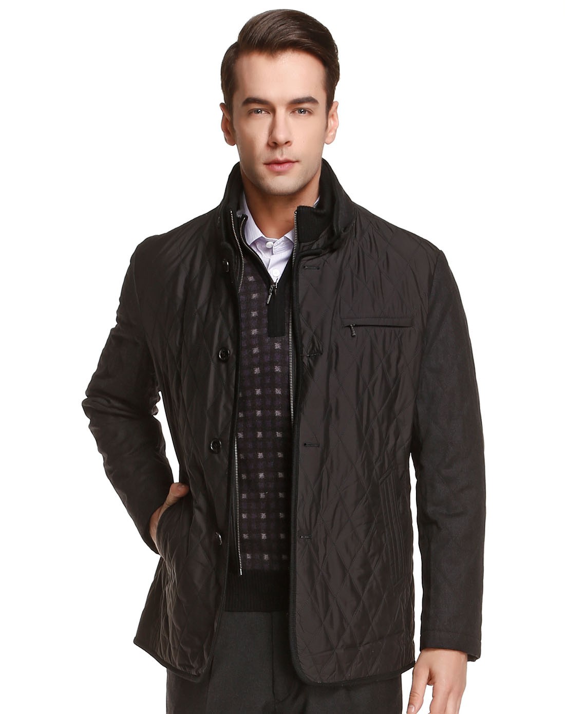 爵士丹尼a.jesdani男装专场 > 黑灰色车线大方长袖棉服