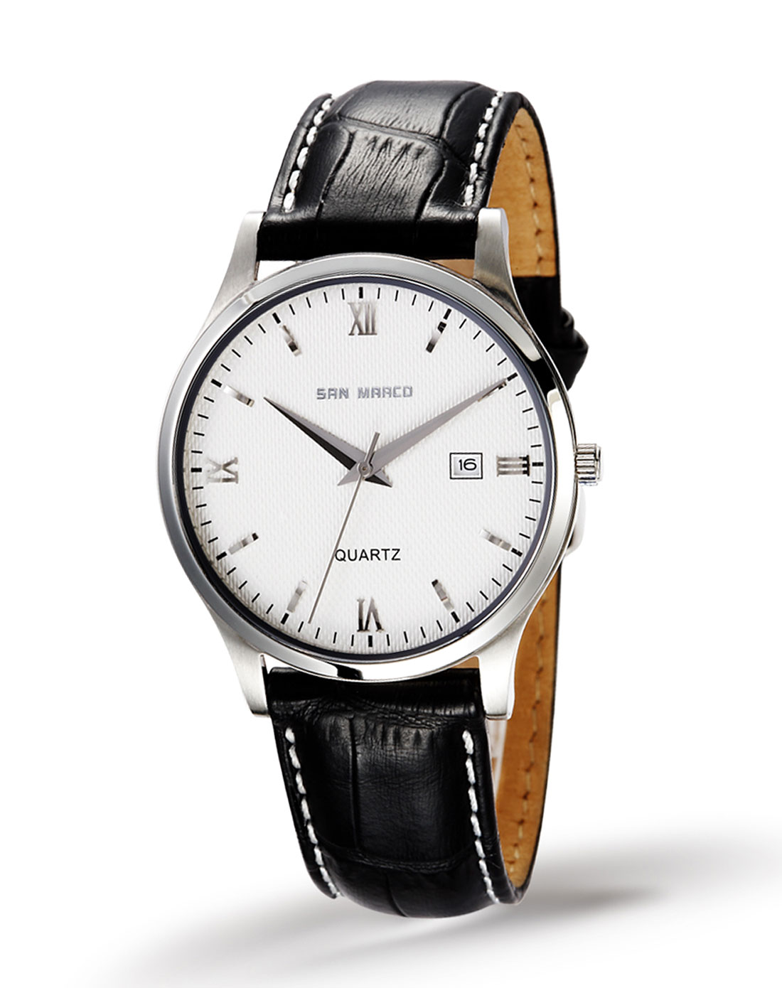 圣马可s.marco手表专场-男款白盘超薄石英表
