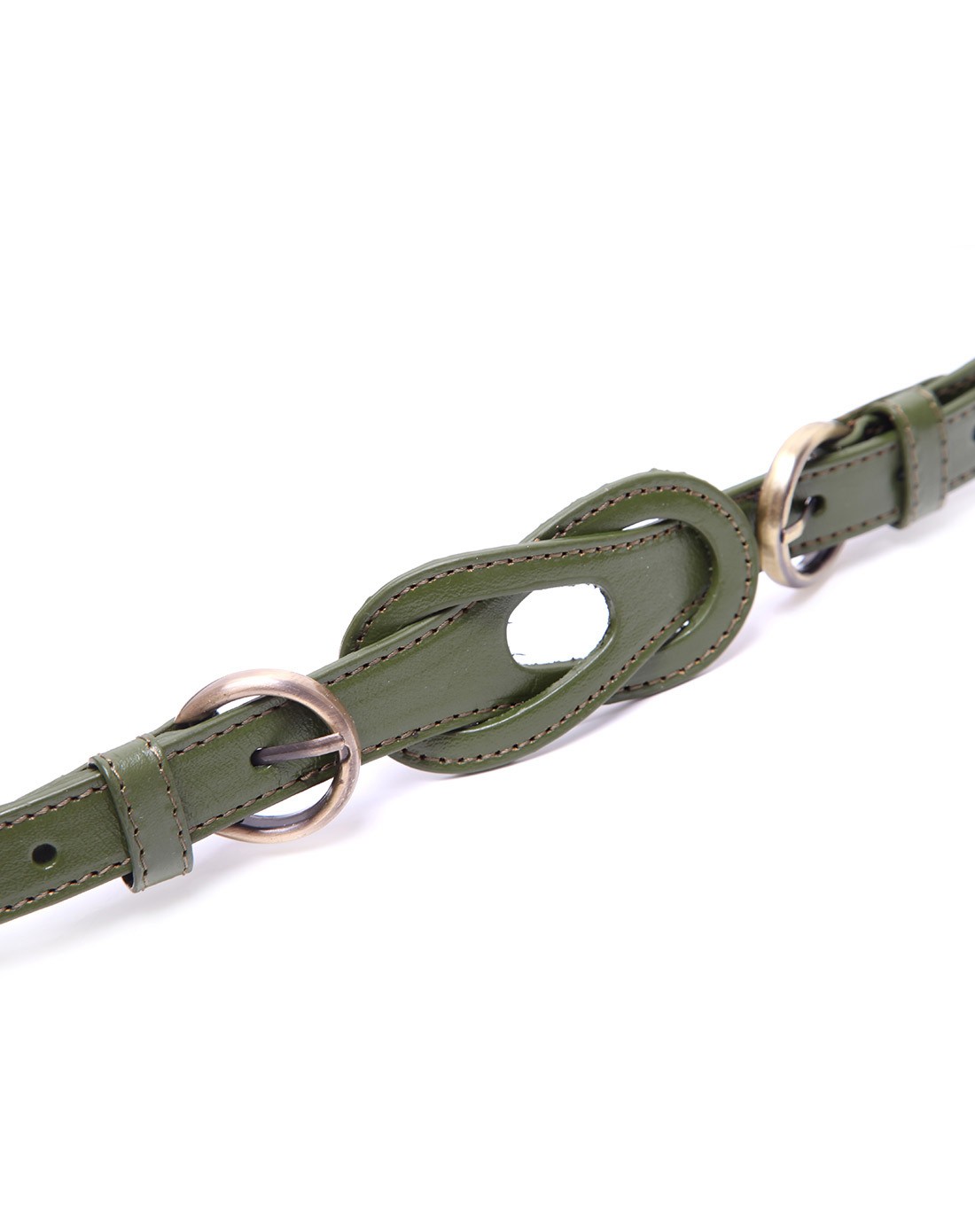 女款军绿安全带配皮双锁腰带