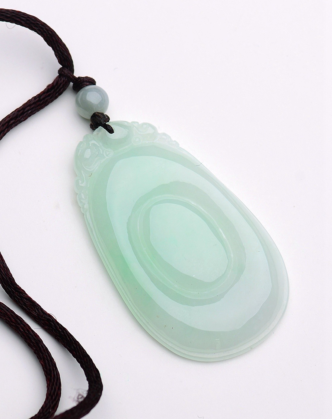 a货翡翠糯种晴水浅绿福贝吊坠