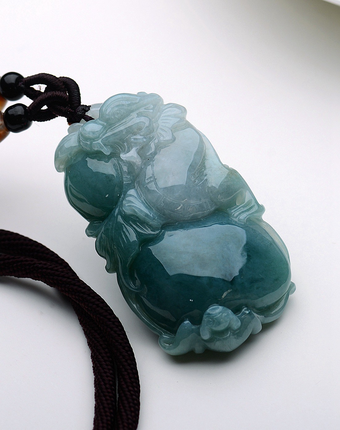 a货翡翠油青种望子成龙吊坠