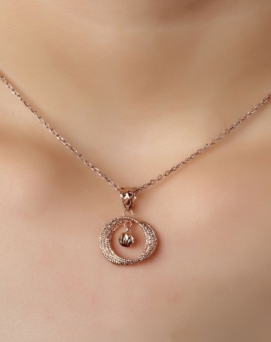 18k玫瑰金k金吊坠