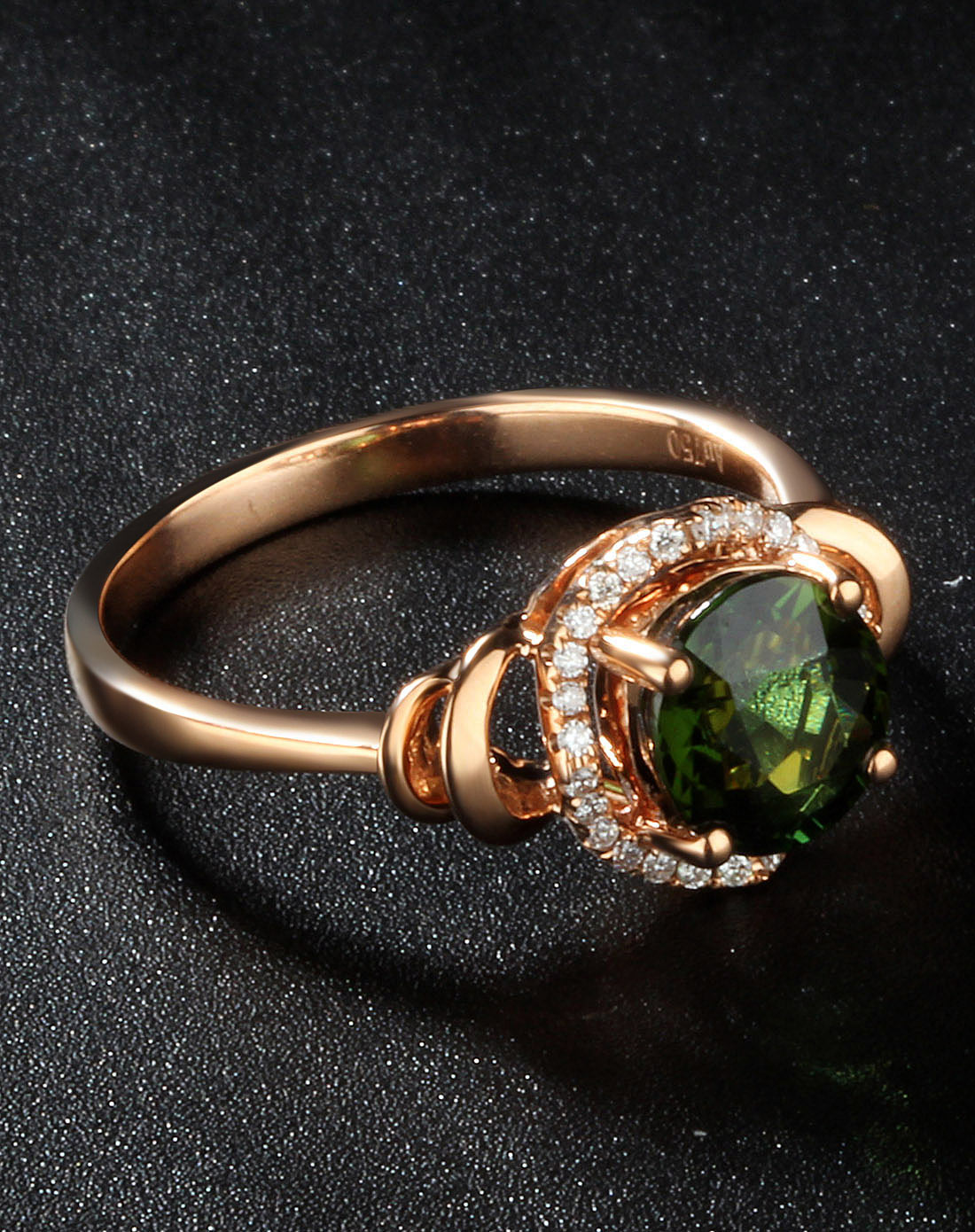 50ct绿碧玺18k金戒指