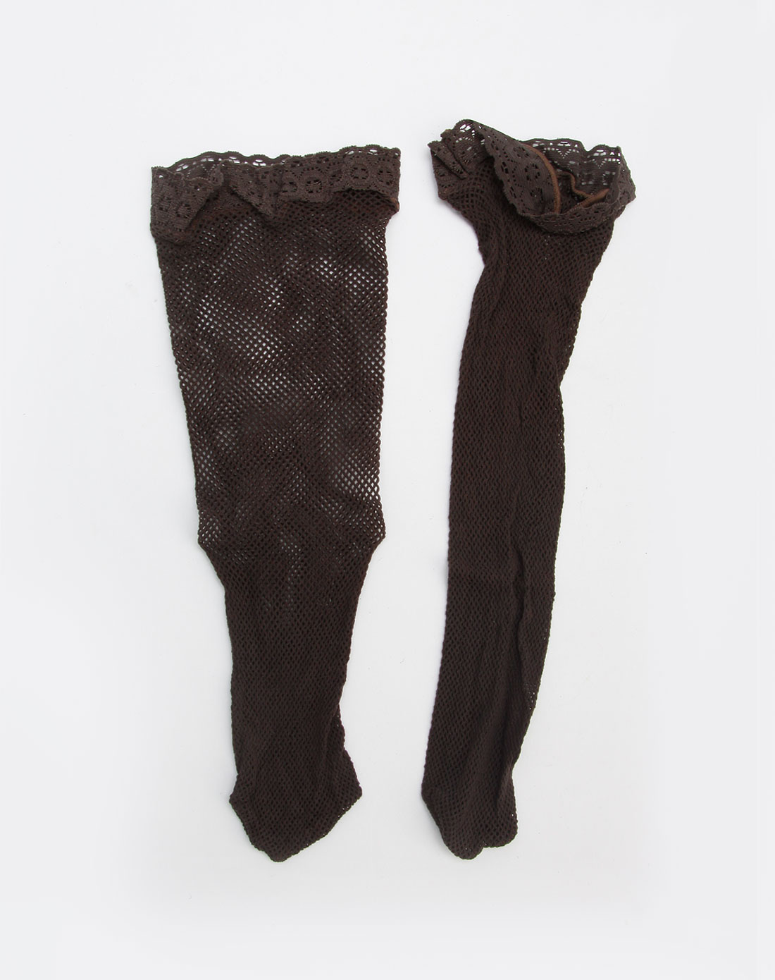 韵魅rime 女款深咖色小菱格中筒网袜