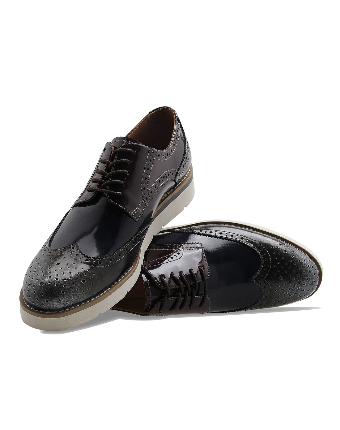 蓝色牛皮都彭男鞋