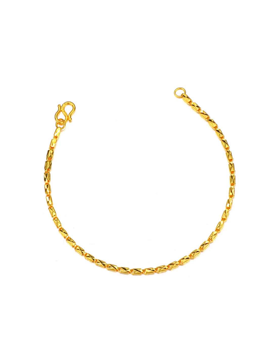 > 足金黄金手链 长铁手链