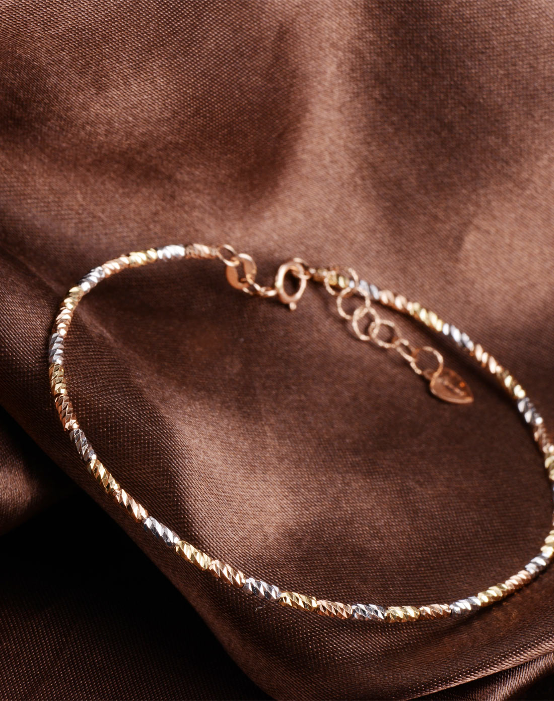 g18k彩金手镯单股三色手镯(3.72克)