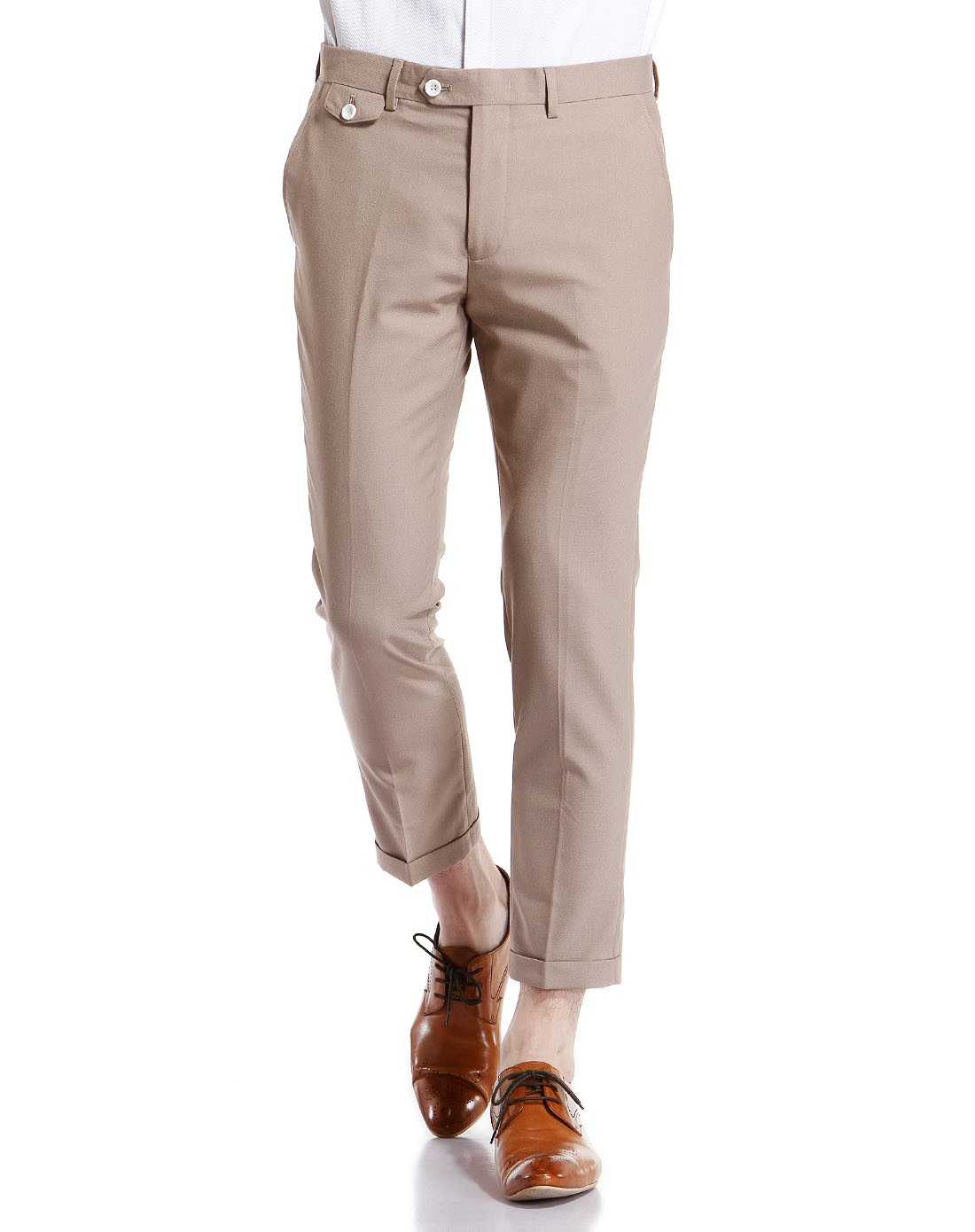 男款 米色 西裤(九分)