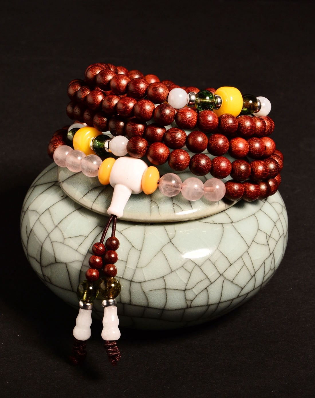 正宗老料印度小叶紫檀6mm佛珠手链108颗