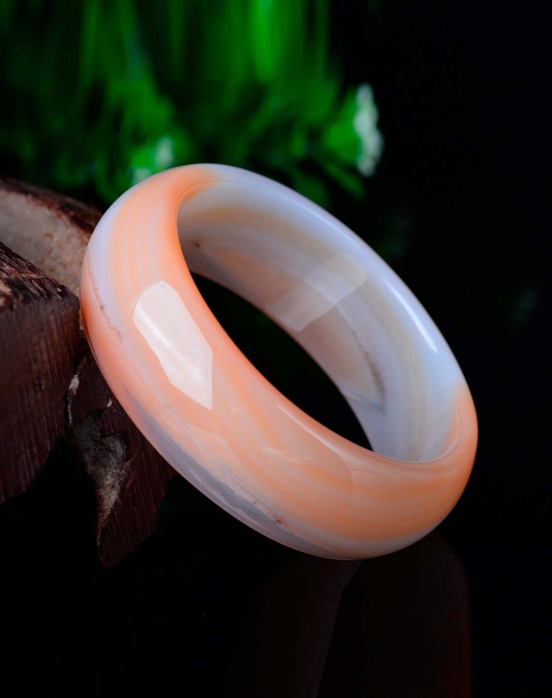 天然原色巴西玛瑙手镯附证书