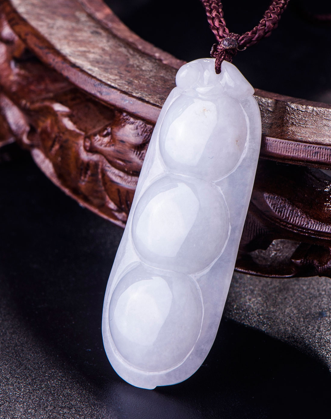 天然翡翠纯洁四季平安豆挂件(附国检证书)