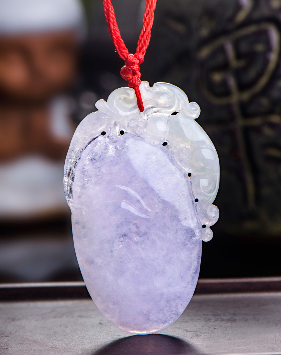 天然冰透紫气东来福瓜a货翡翠(附国检证书)