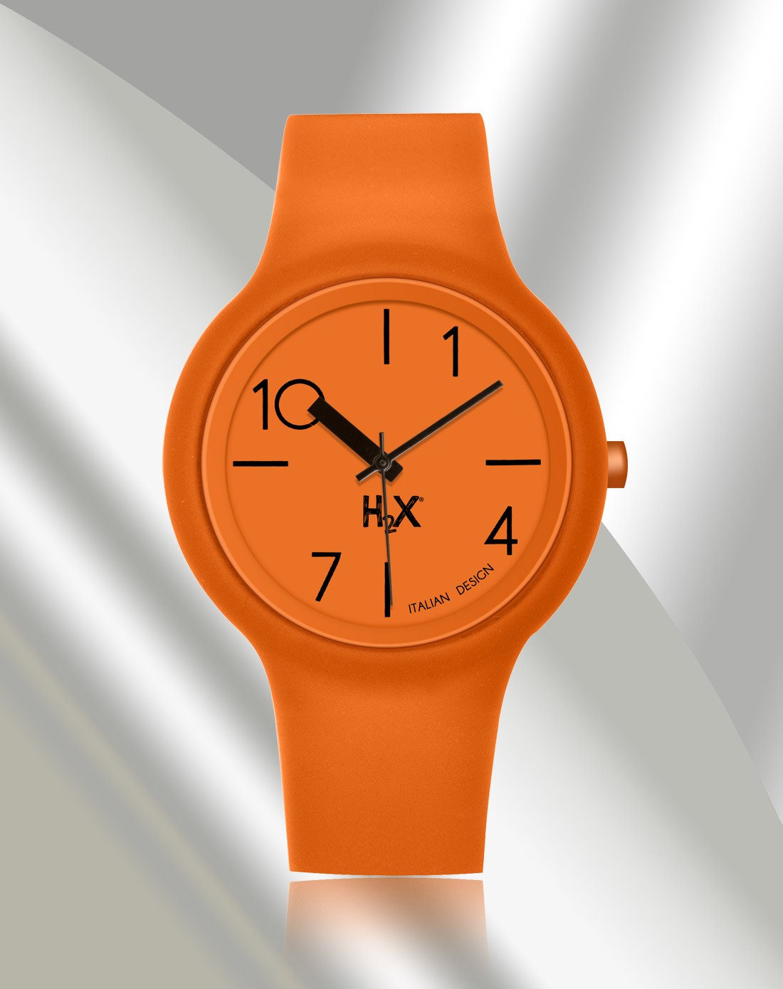 one玄橙色时尚简约石英表大款