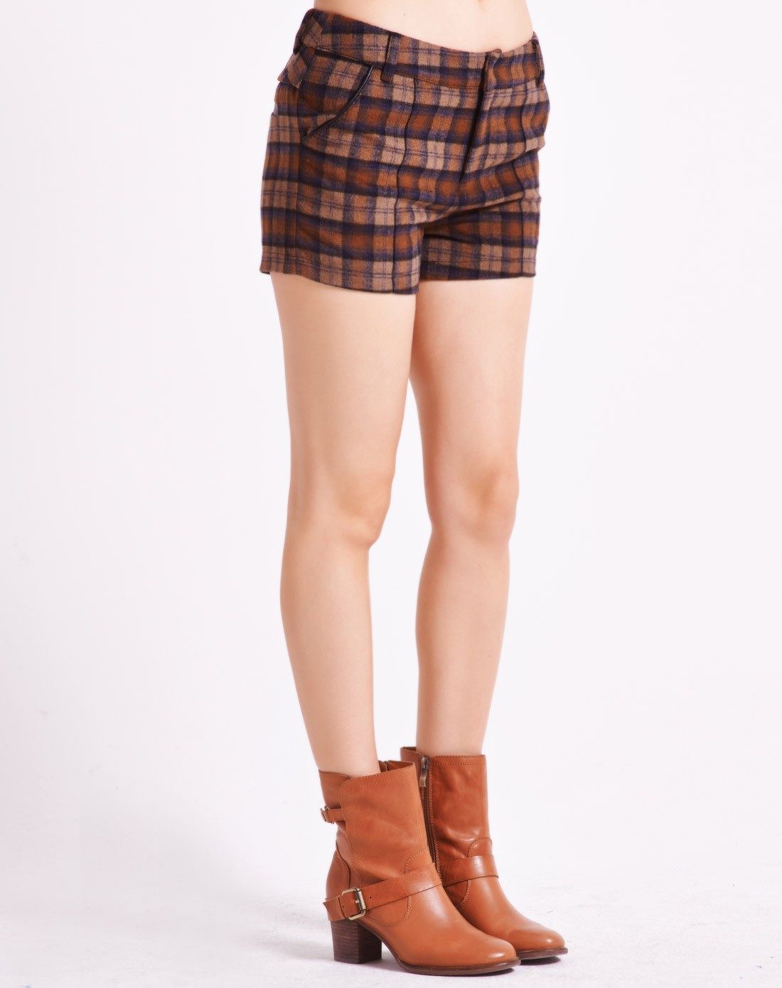 佩吉page one女装时尚休闲花色呢子短裤pd17143161b_唯品会