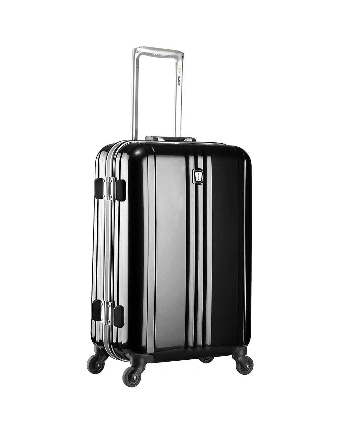 中性23寸黑色新款pc铝框万向轮旅行箱
