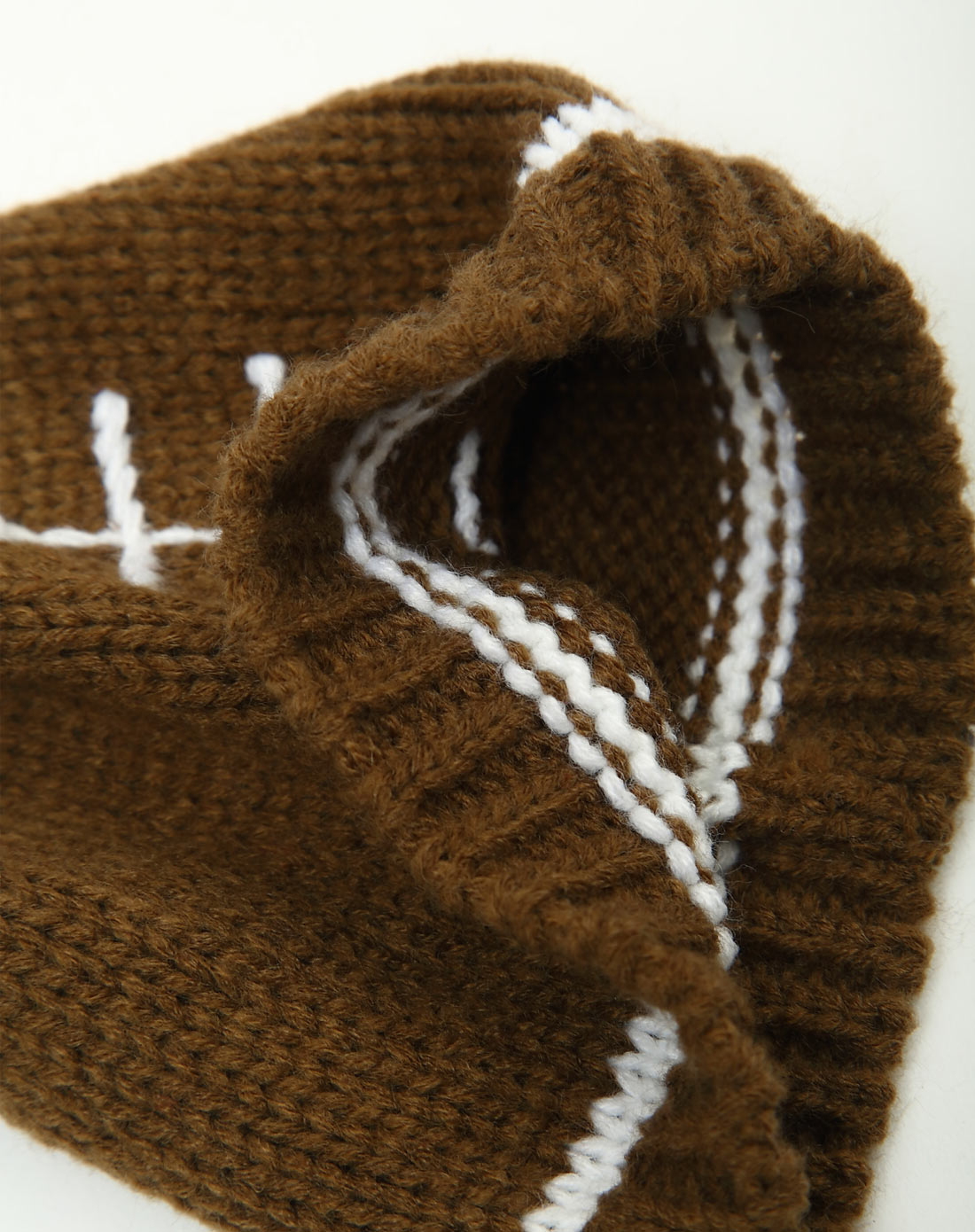 手工针织婴童秋冬足球帽-棕色(6-24个月)
