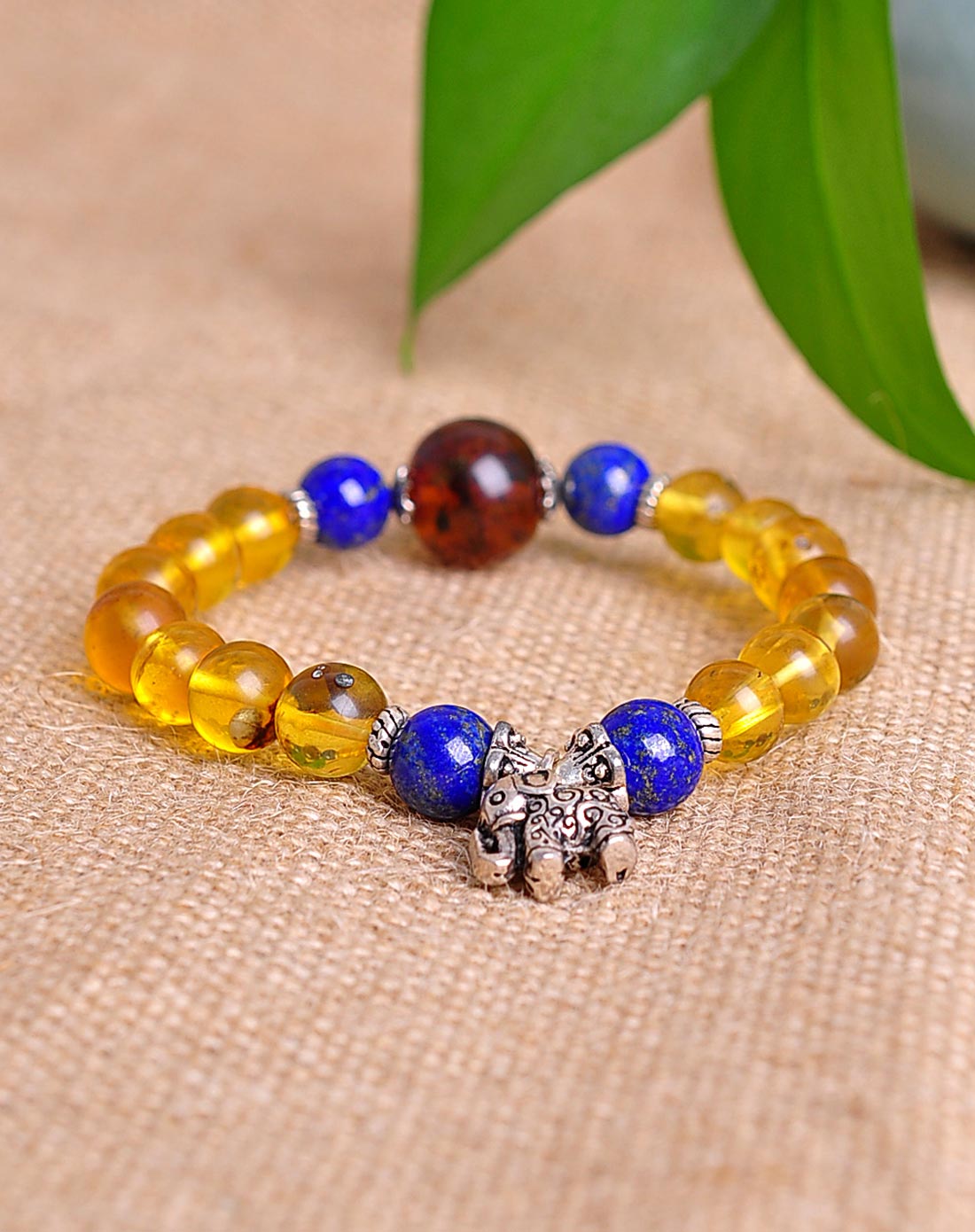 平安吉祥哑光琥珀手链附证书