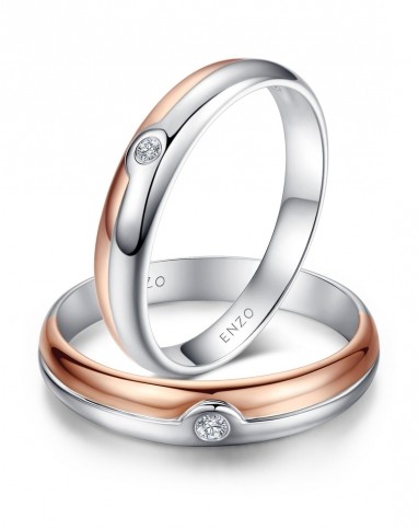 对戒系列 婚庆红-白双色18k金钻石戒指 男款