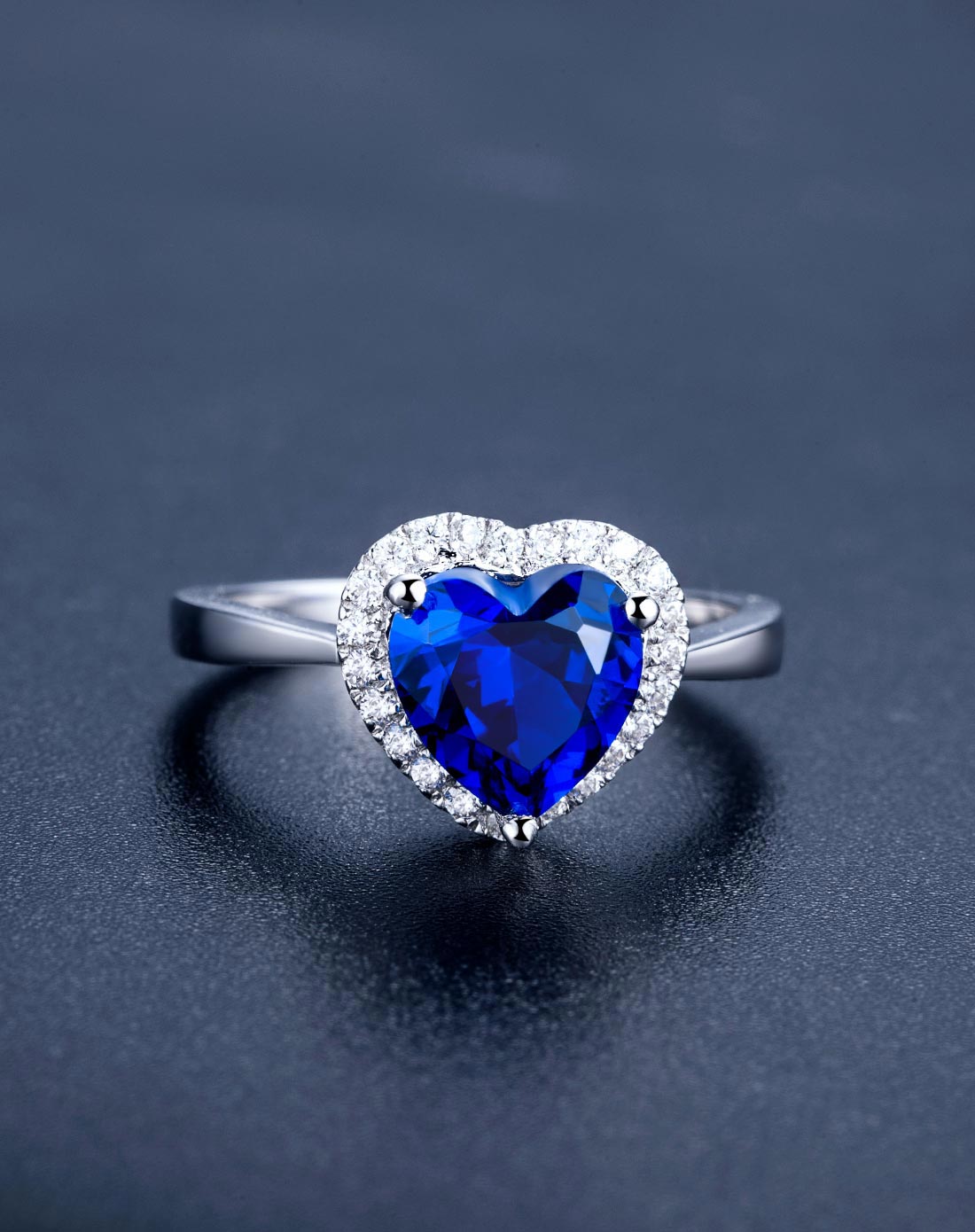 合成蓝宝石戒指-海洋之心