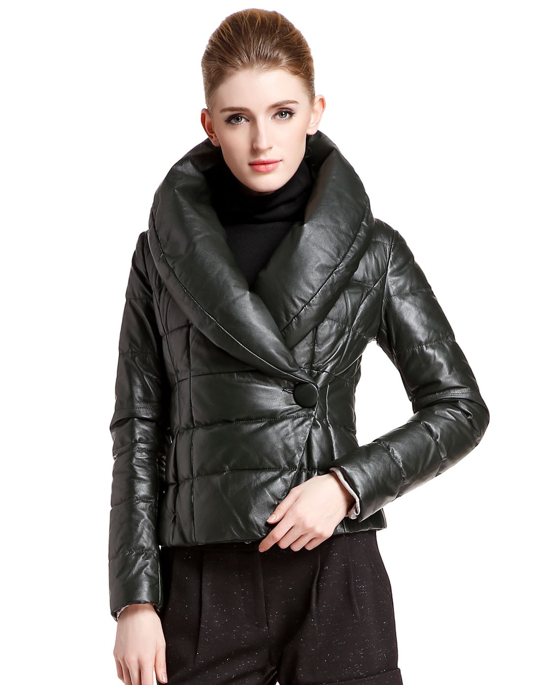 丹尼爱特daniel hechter女装专场 简约时尚长袖皮羽绒服