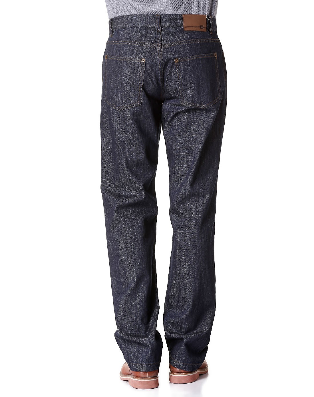 蓝色潮流时尚中腰牛仔长裤