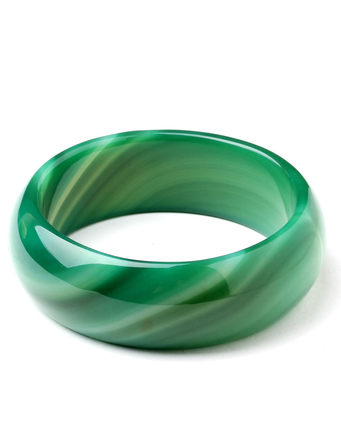 有纹路巴西绿玛瑙厚壁手镯