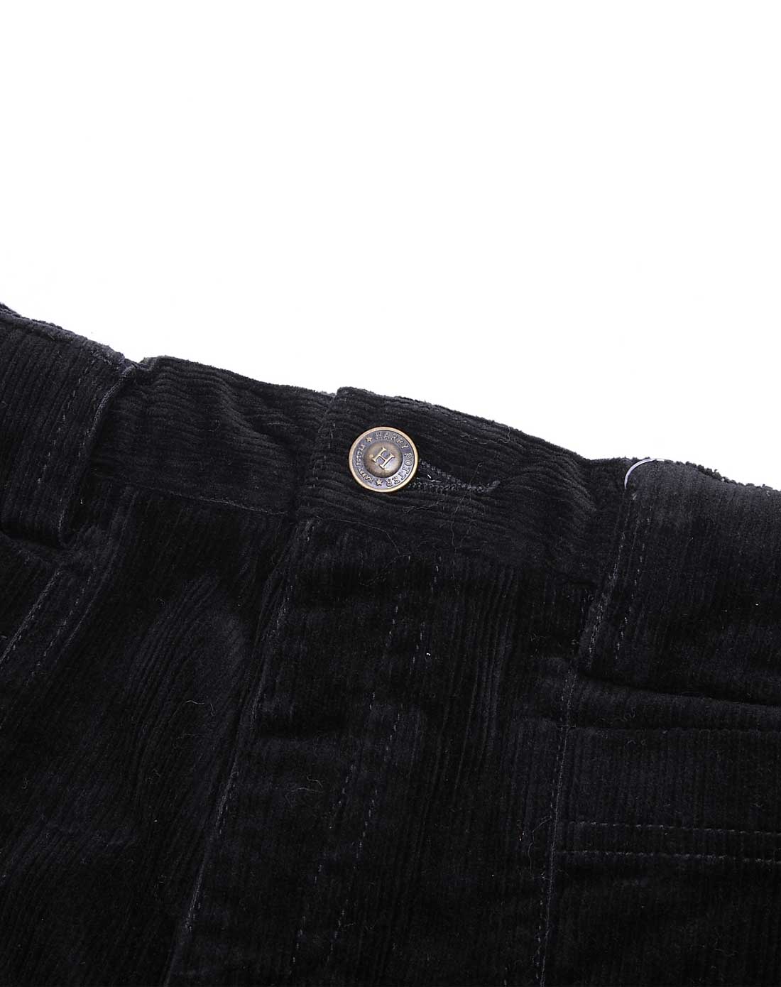 女童黑色灯芯绒休闲裤