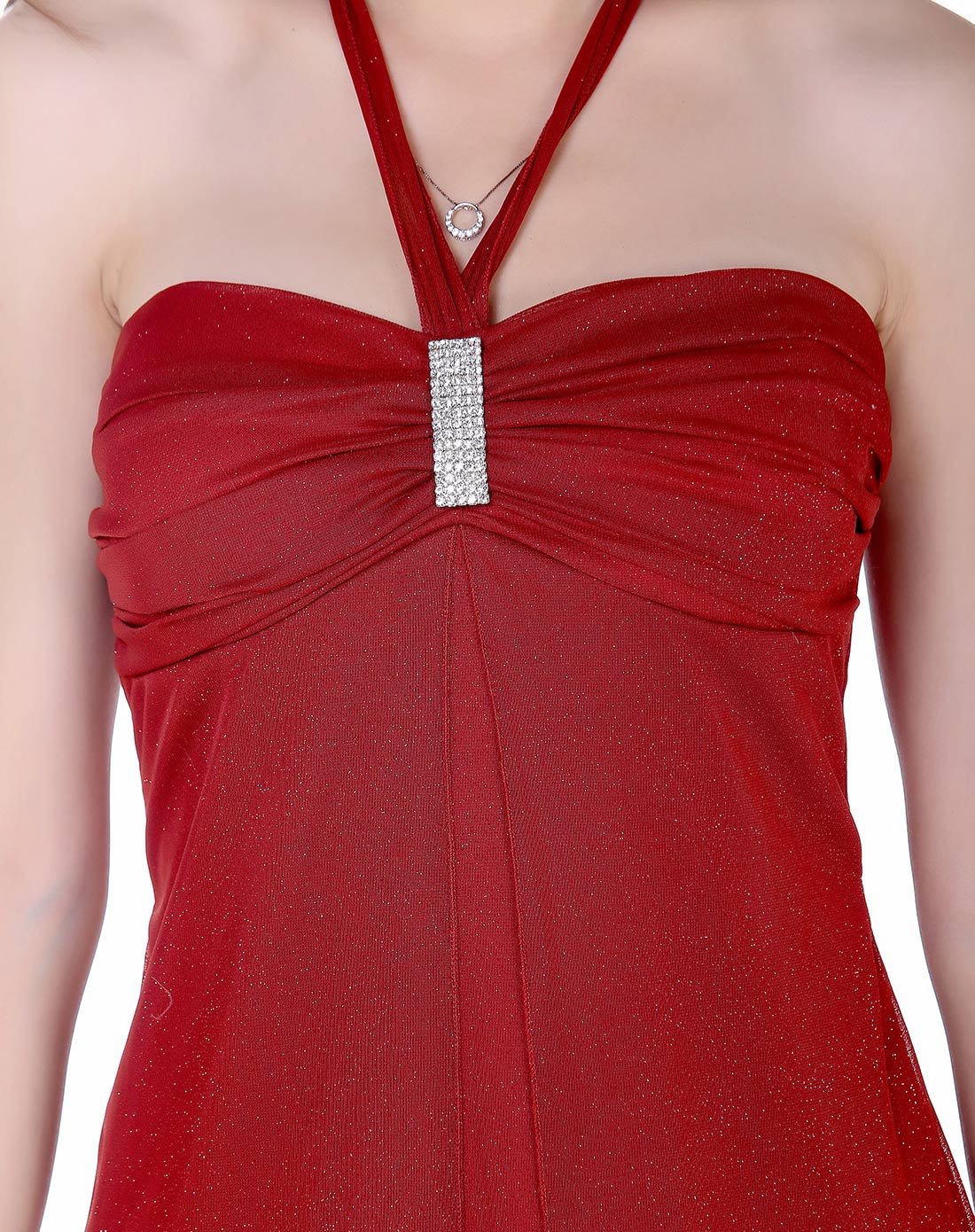 暗红色高贵浪漫气质礼服连衣裙