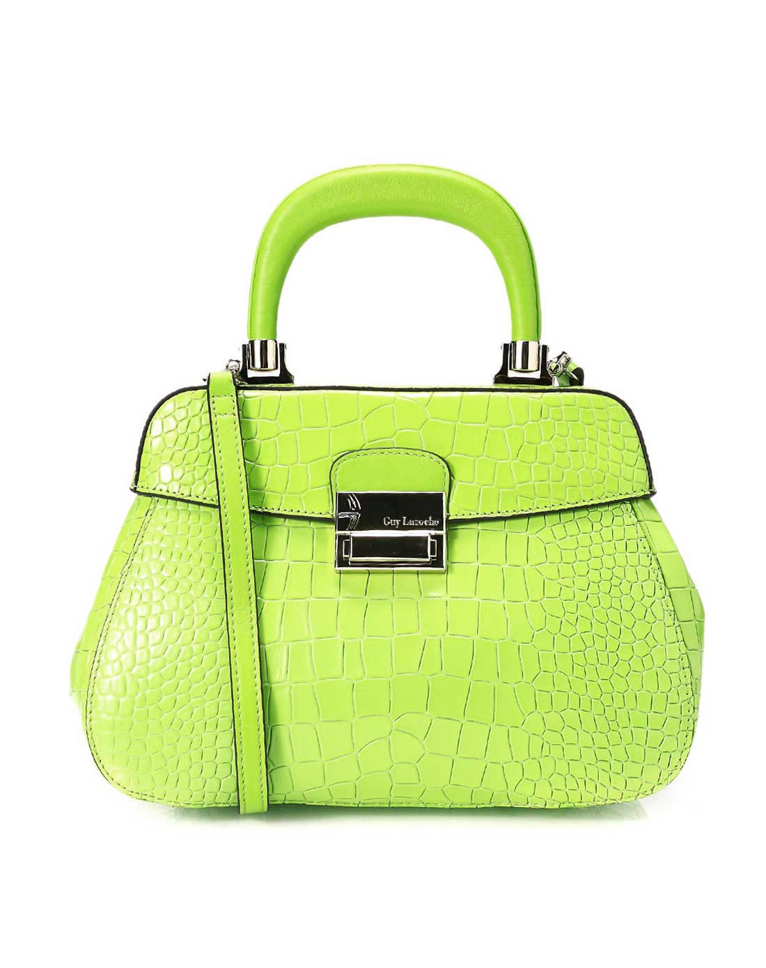 女士绿色牛皮清新时尚手提单肩包