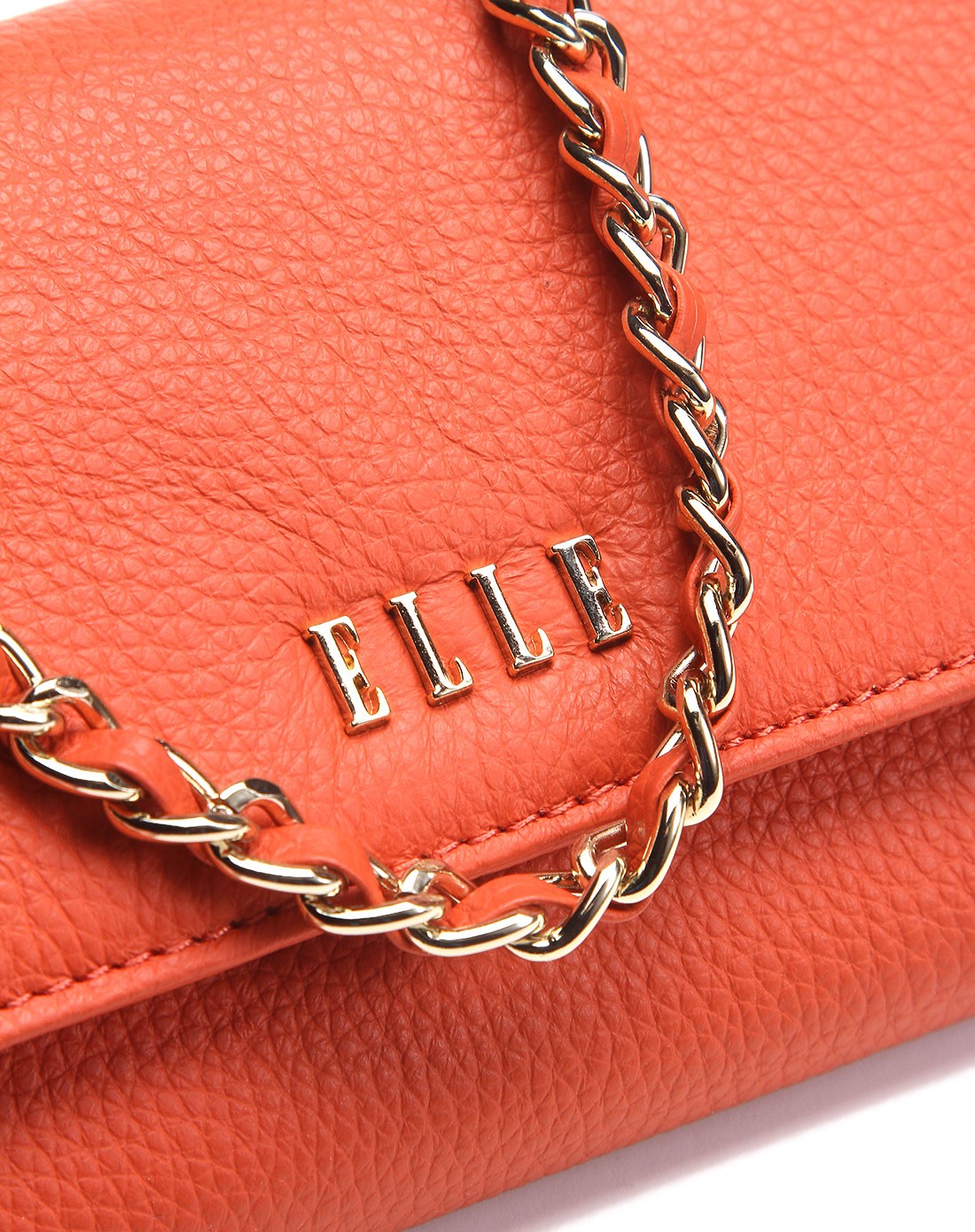 elle牛皮钱包链条包