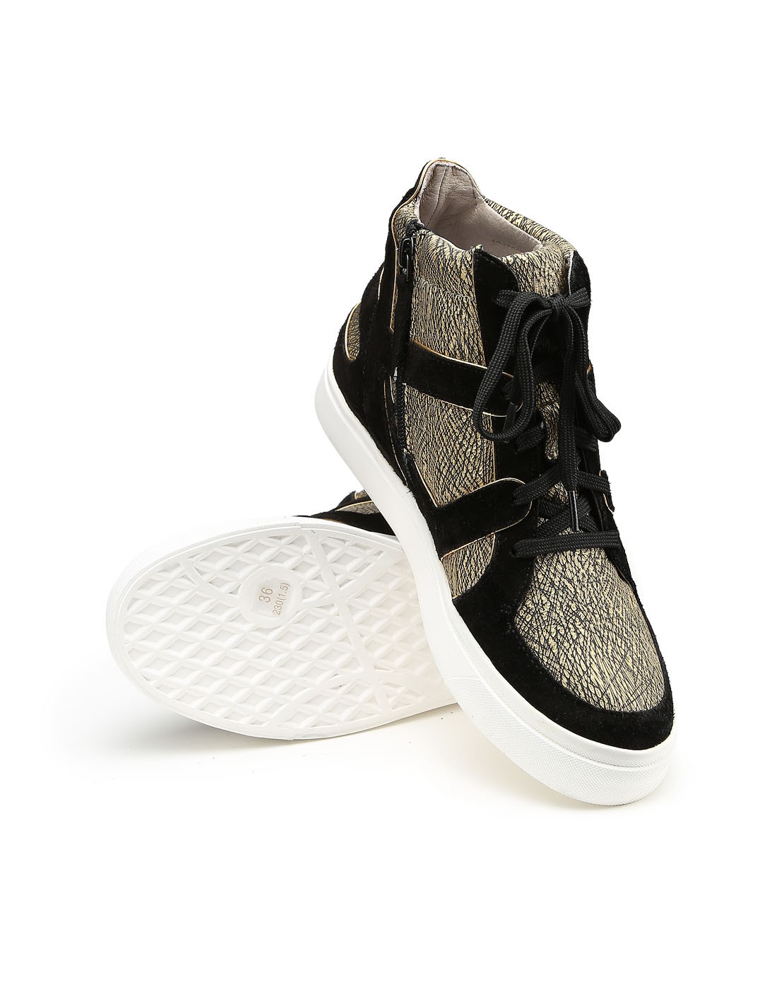 汤普葛罗集团旗下女鞋lisavicky黑色/金色金属牛皮革/牛绒皮热销百搭