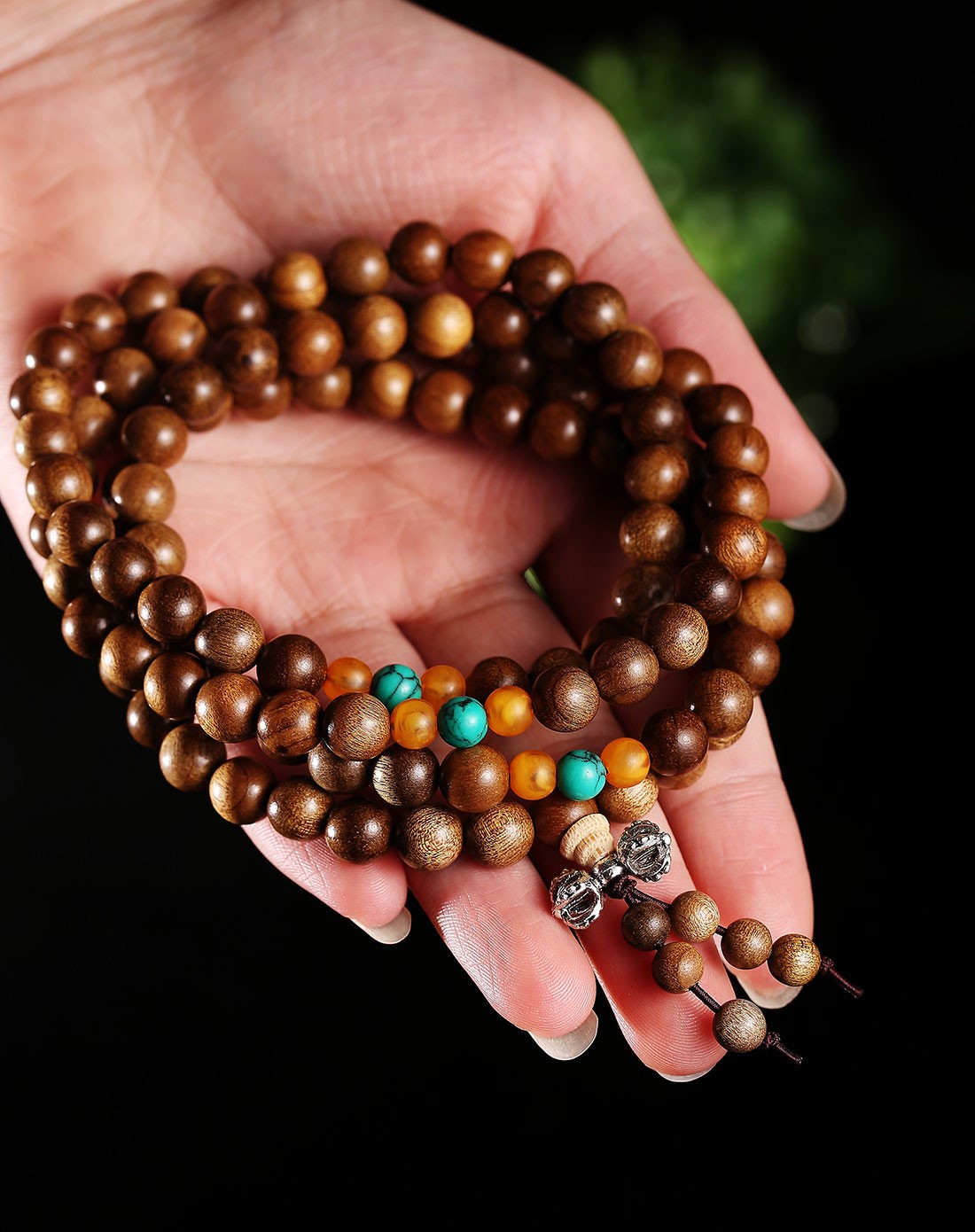 金丝楠108串珠手链8mm