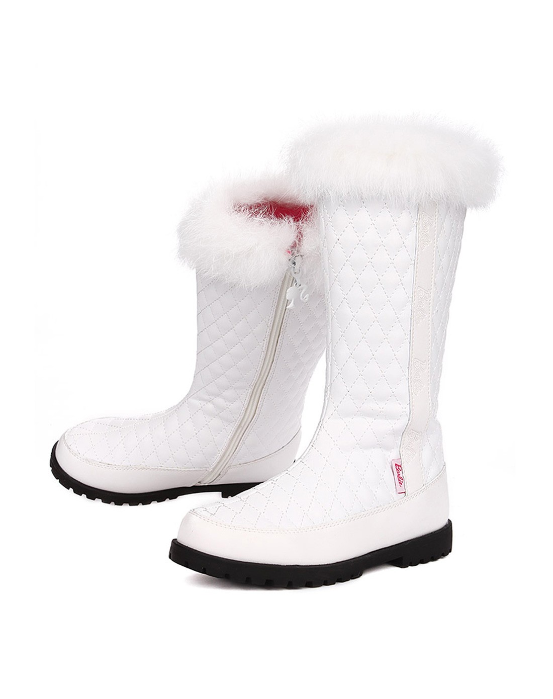 芭比 女中童靴子白色