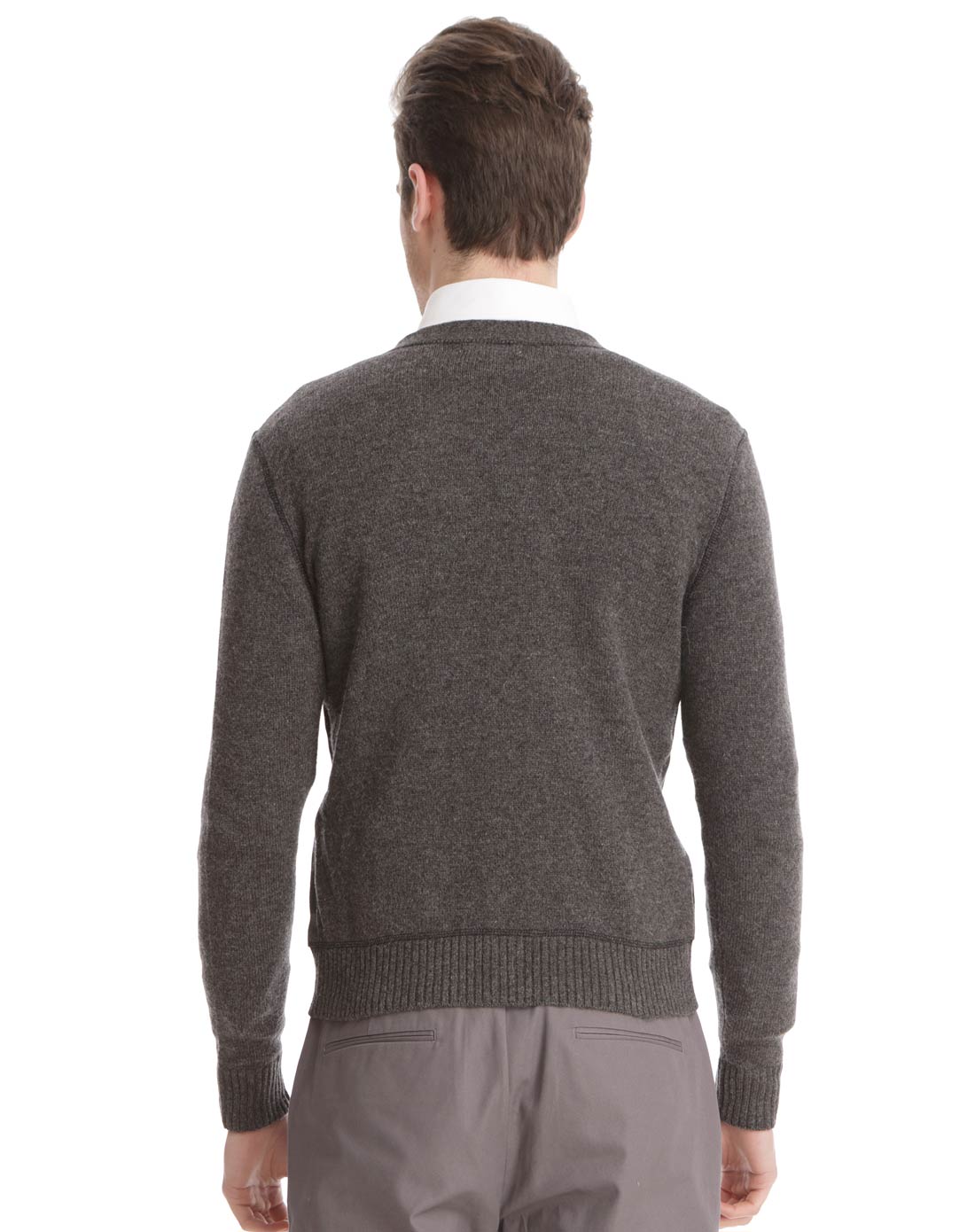 石板灰时尚休闲毛针织开衫