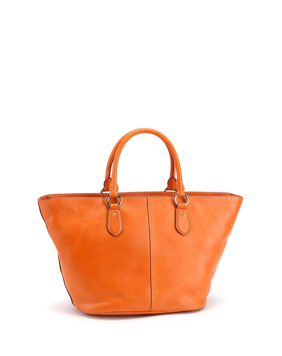 piero guidi轻奢皮具专场 橙色时尚暗纹印花手提包