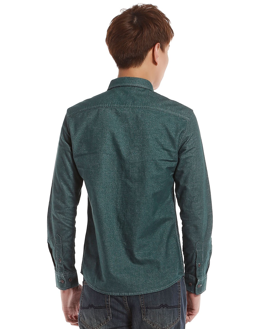 灰绿色时尚帅气长袖衬衫