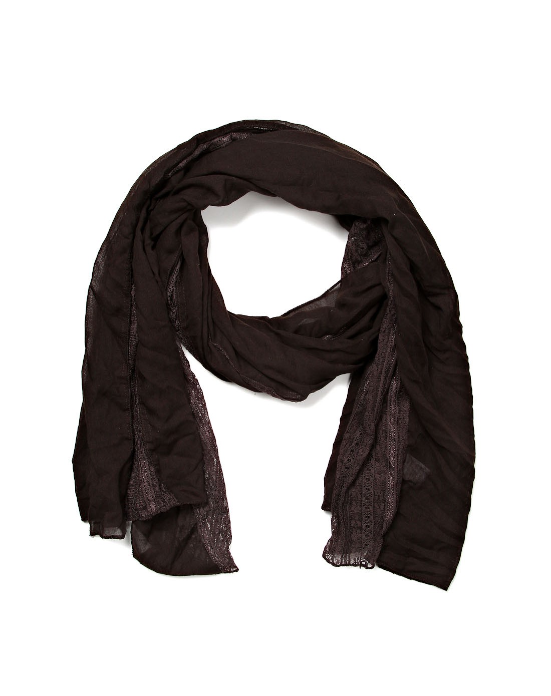 黑咖啡色时尚蕾丝围巾