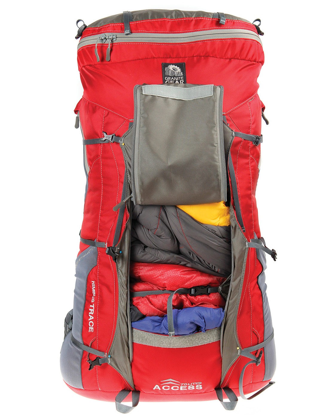 花岗岩 女款红色双肩户外登山包 追踪70l